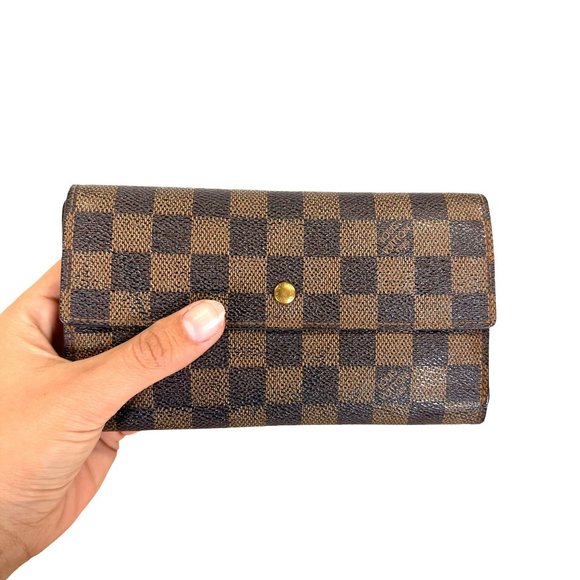 Authentic Louis Vuitton Wallet Long Damier Porte Feuille Sarah Bifold LV Vintage - Picture 3 of 13